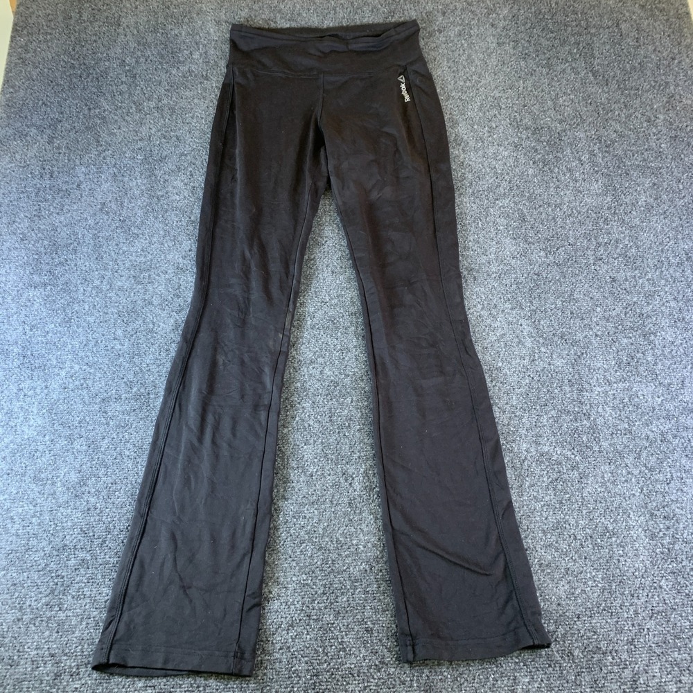 Reebok Yoga Pants Womens 27x31 Black Bootcut Leg Running Workout Performance